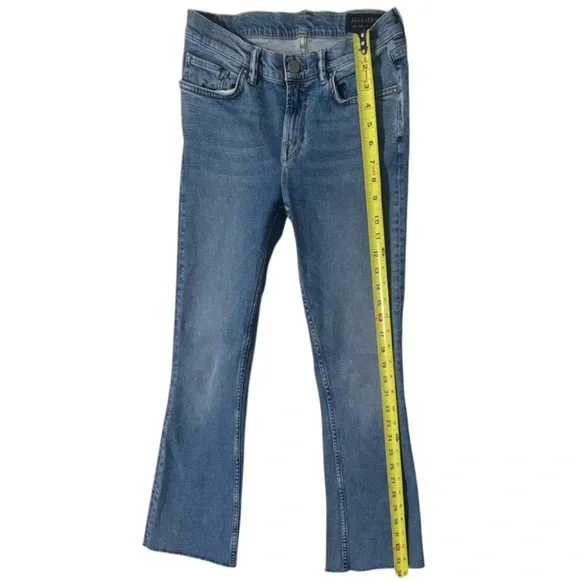 All Saints Blue Flare Wide Leg Jeans - Picture 13 of 16